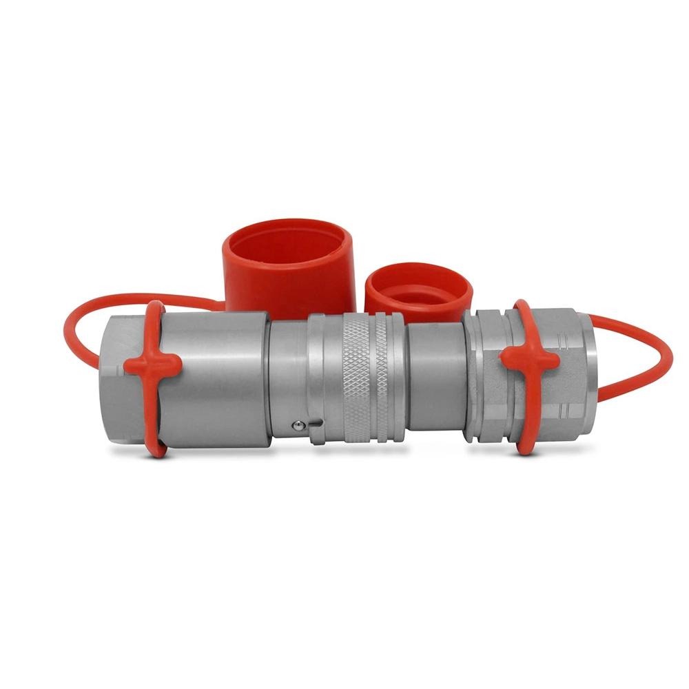 1/2" Flat Face Hydraulic Quick Connect Couplings Set With Dust Caps FF12-08N-SET HT4F4-4HTF4 suitable for Bobcat Skid Steer